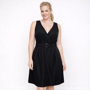 Halogen Dress Womens 8 V-Neck Sleeveless Silk Blend A-Line Knee Length